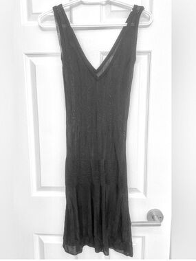 NWOT - Black Crochet Sheer Fitted Mini Dress